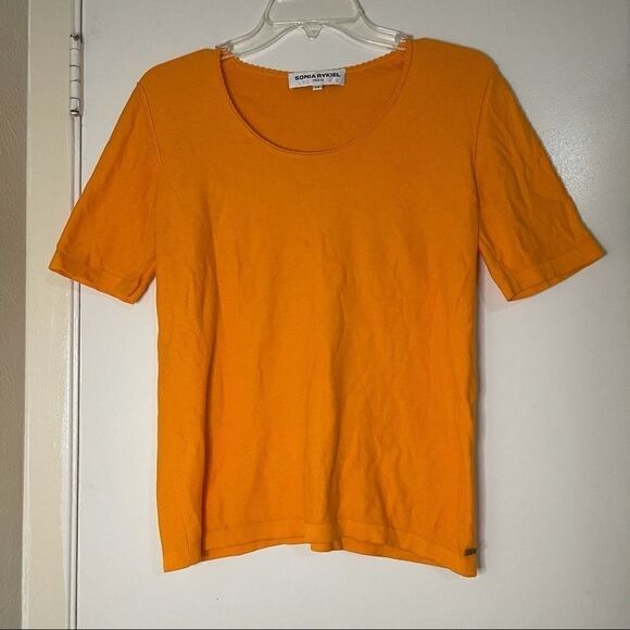 Sonia Rykiel Orange Yellow Sleeve Sweater top - Picture 1 of 4